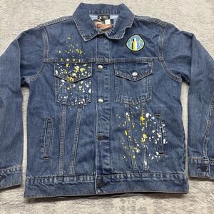 Angel Reese #5 Chicago Sky Basketball Blue Denim‎ Jean Patch Jacket Size M